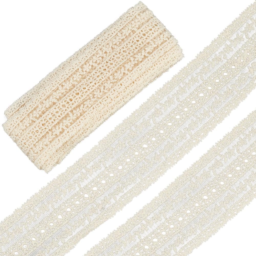 Sewing Eyelet Fabric - شريط دانتيل قطني عريض بعرض 2.2
