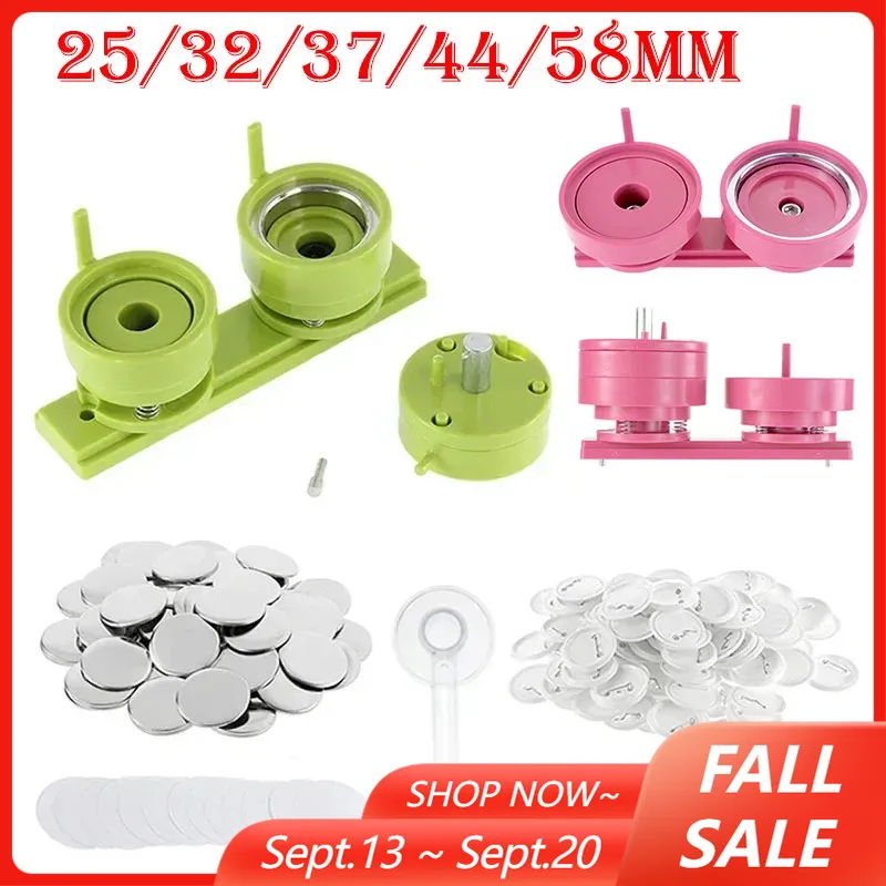 Button Hole Cutter - 100 مجموعات 25/32/37/44/58 مللي متر شارة