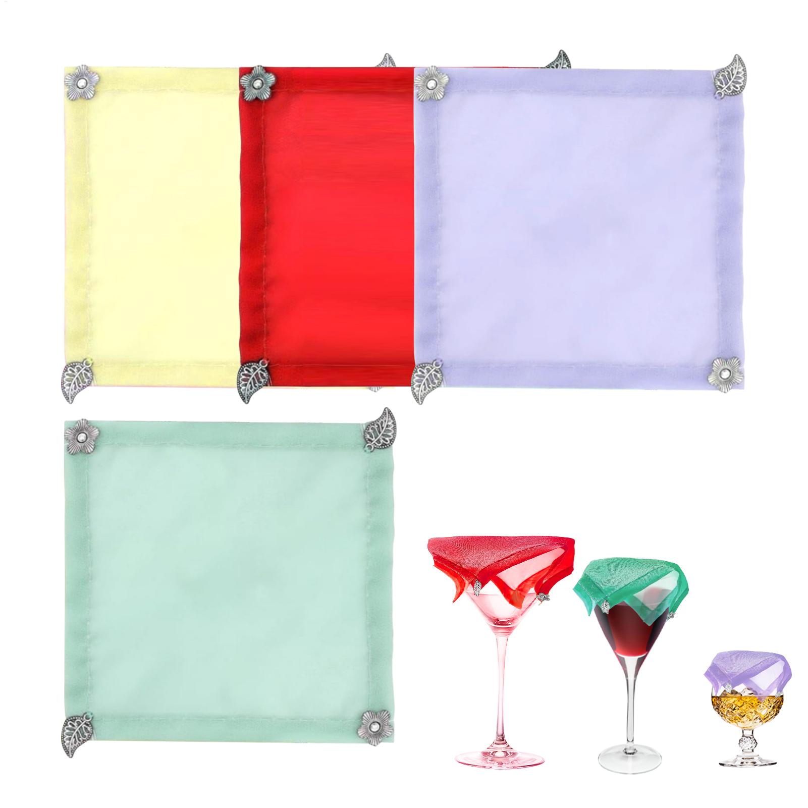 4 قطع/مجموعة أغطية نبيذ مثقلة  - مراجعة Fabric Weight Set وسعره