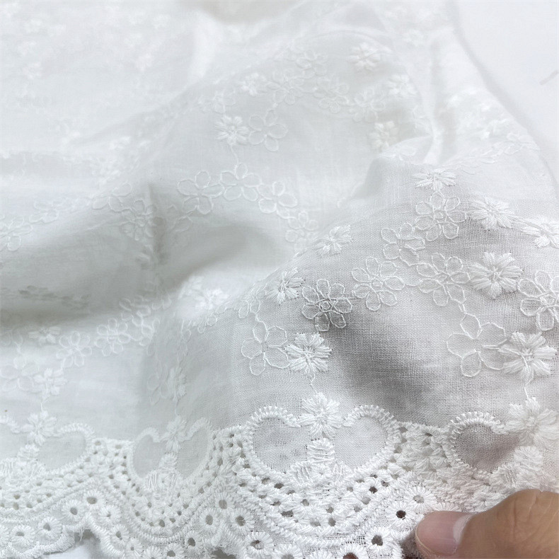 قماش قطني 100% بحواف مموجة وتط - مراجعة Sewing Eyelet Fabric وسعره