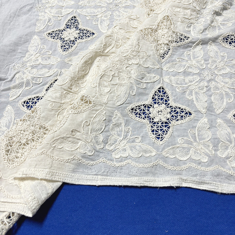 قماش قطني مطرز بنقشة الفراشة،  - مراجعة Sewing Eyelet Fabric وسعره