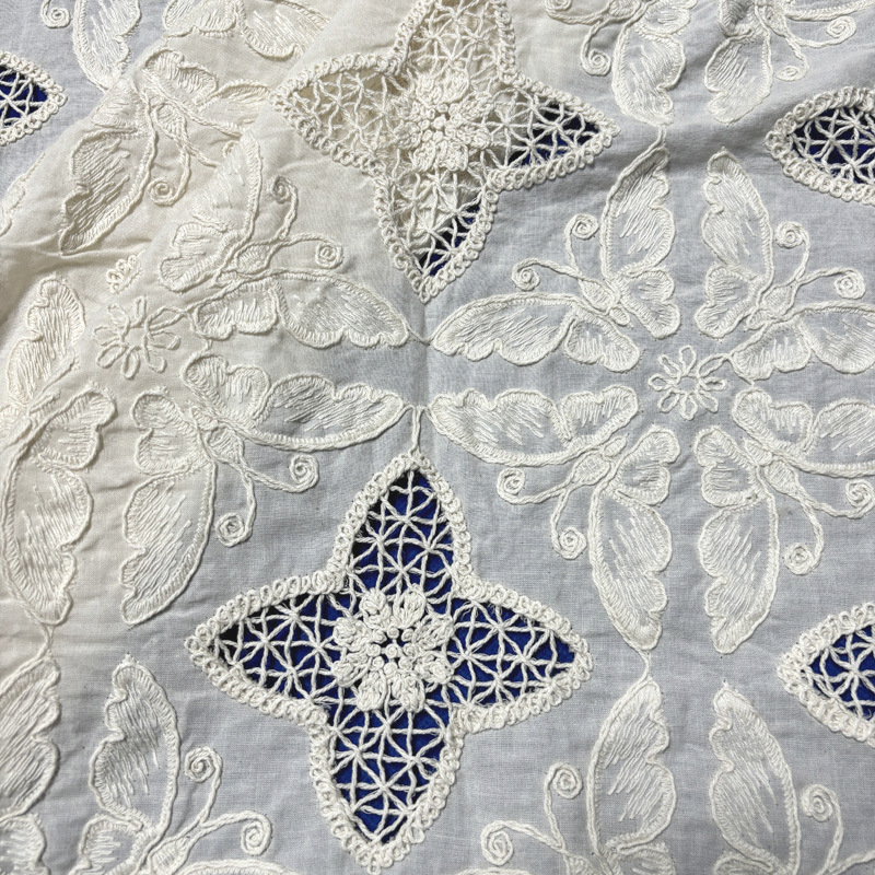 قماش قطني مطرز بنقشة الفراشة،  - مراجعة Sewing Eyelet Fabric وسعره