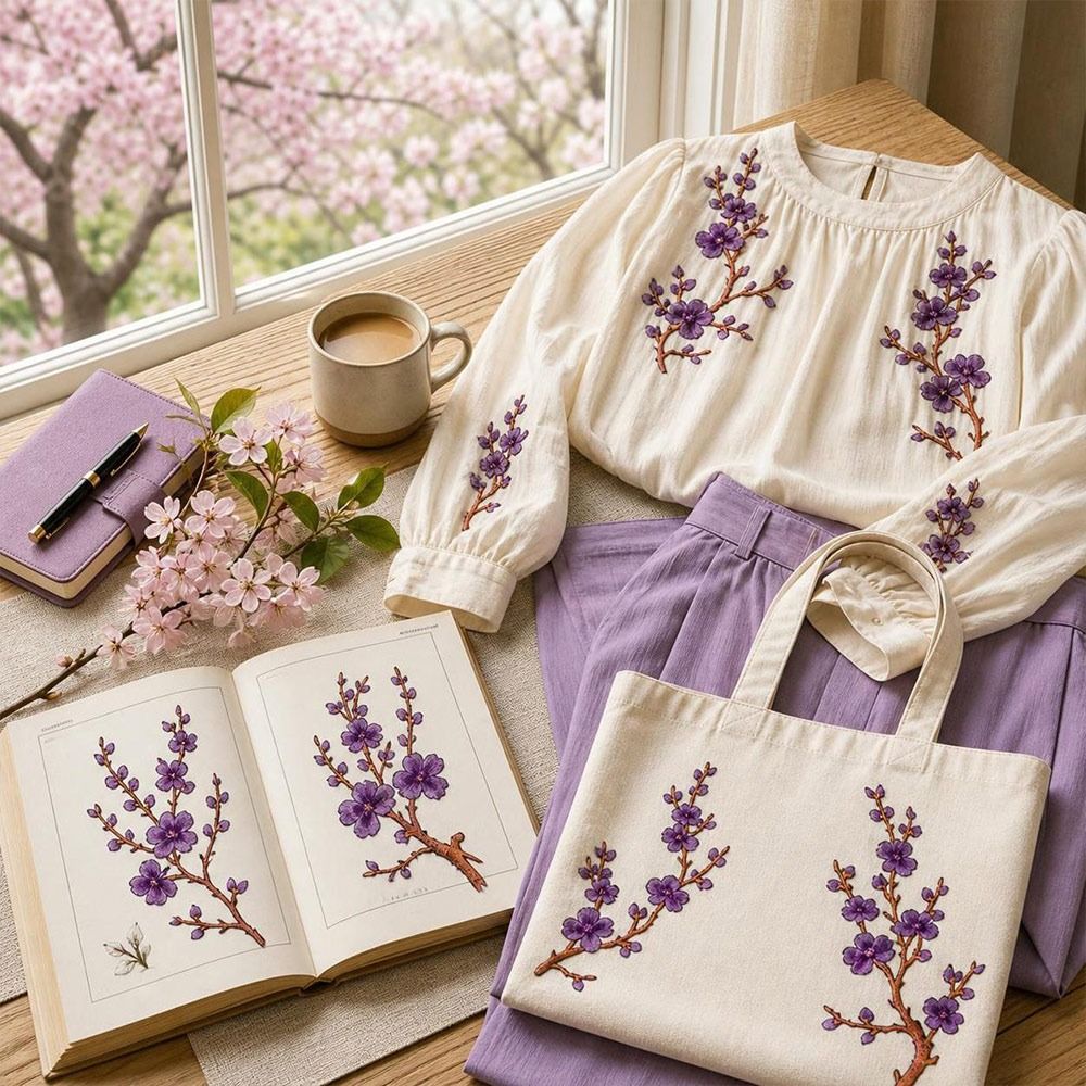 رقع زهرة الكرز القابلة للصق با - مراجعة Sewing In Textile وسعره