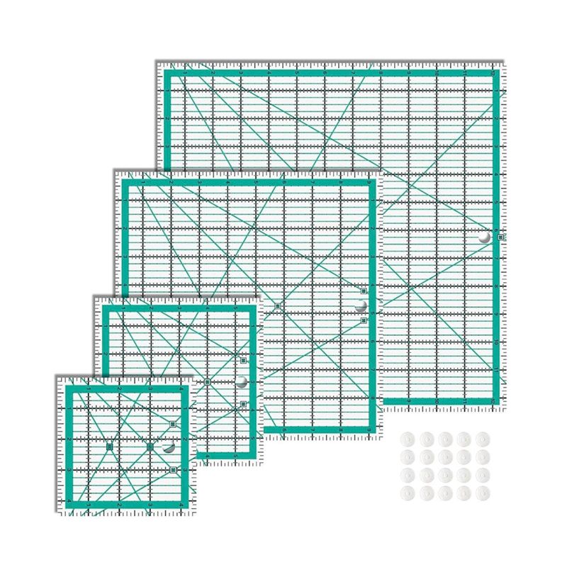 مساطر AEE4-Quilting، 4 قوالب خ - مراجعة Quilting Ruler Square وسعره