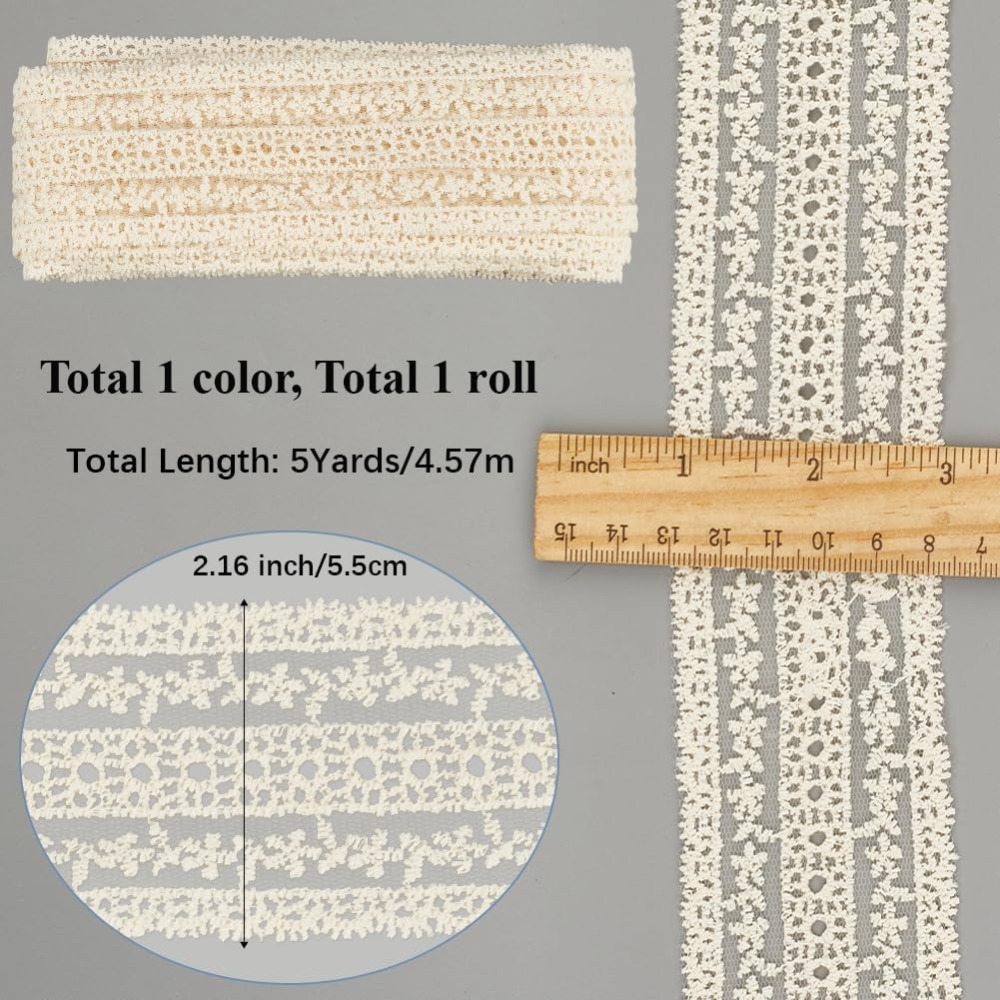 شريط دانتيل قطني عريض بعرض 2.2 - مراجعة Sewing Eyelet Fabric وسعره