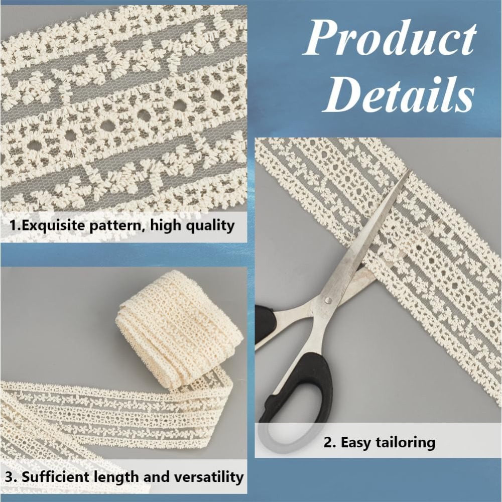 شريط دانتيل قطني عريض بعرض 2.2 - مراجعة Sewing Eyelet Fabric وسعره