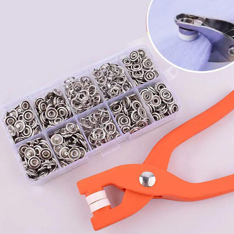 50/100 قطعة أزرار معدنية للخيا - مراجعة Snap Button Plier وسعره
