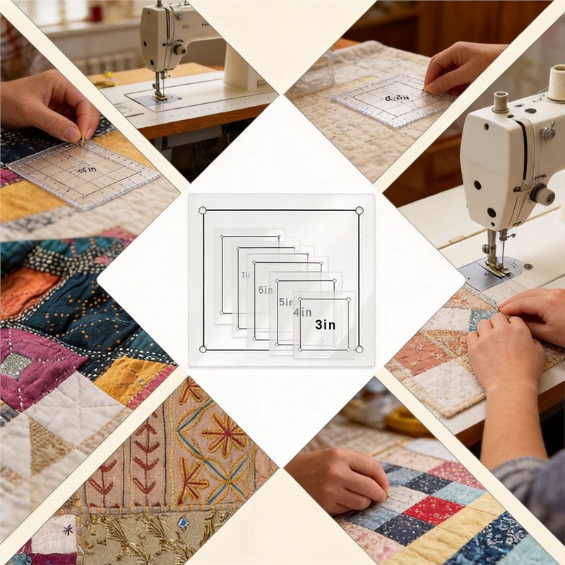 8 قطع من مساطر الخياطة المربعة - مراجعة Quilting Ruler Square وسعره